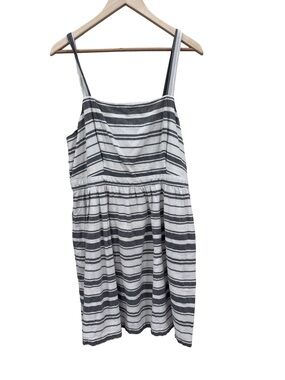 Loft Outlet Striped Sundress in Grey and White size large